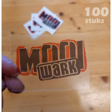 Sticker - Mooi Wark Logo - 100 Stuks (TRANSPARANT)